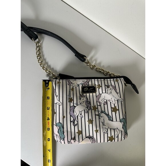 Luv Betsey Johnson Unicorn Crossbody Purse – Striped & Star Print Pastel Handbag - Picture 10 of 10